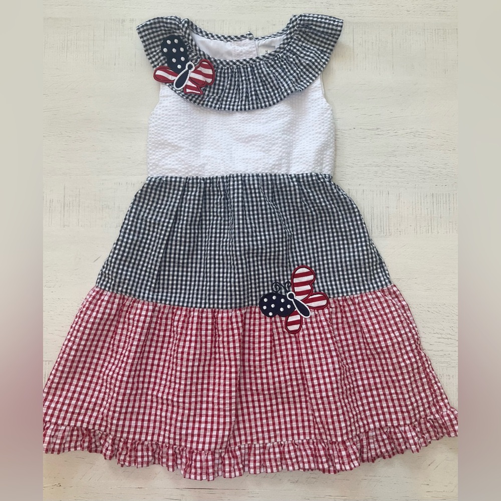 Emily Rose Patriotic Gingham Girls Dress